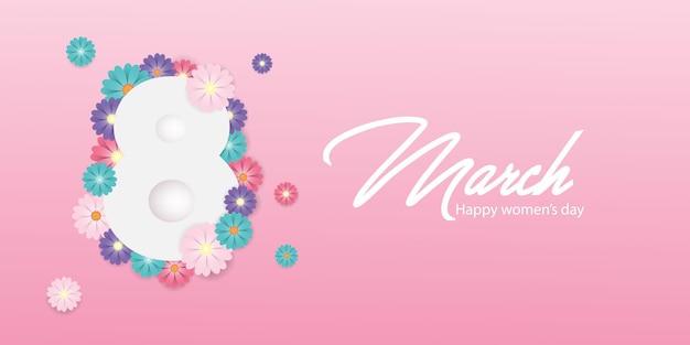 Tarjeta de felicitación del día de la mujer feliz