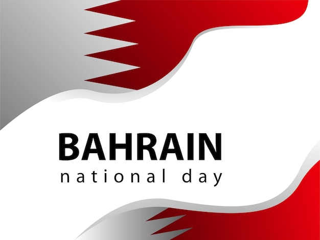 Tarjeta de felicitación del día nacional feliz de bahrein, ilustración de vector de banner