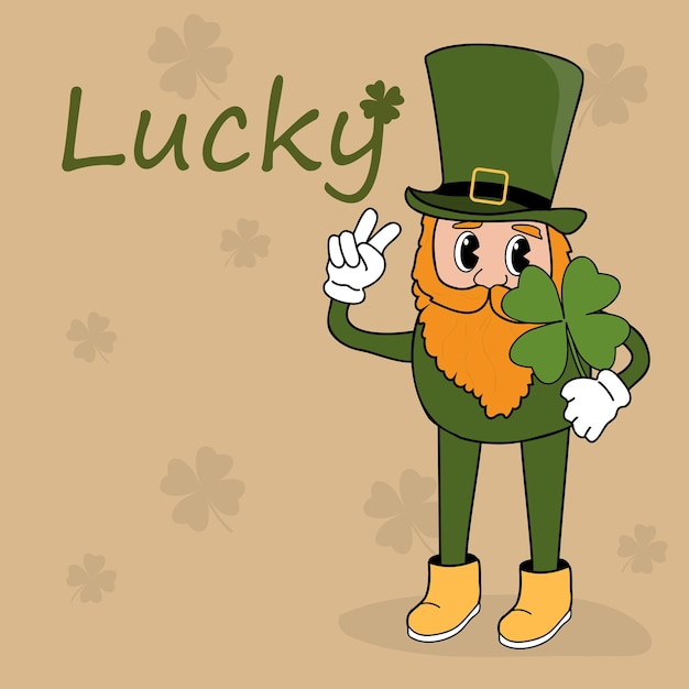 Tarjeta de felicitación del día de san patricio con duende