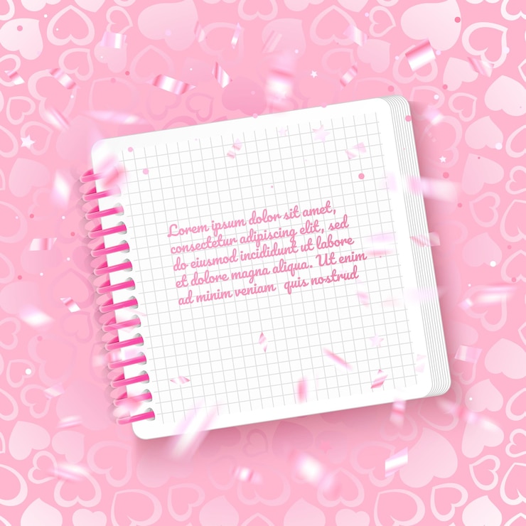 Vector tarjeta de felicitación del día de san valentín de color rosa, con una hoja blanca para texto, tarjeta con un fondo de patrones sin fisuras con corazones, ilustración vectorial eps 10