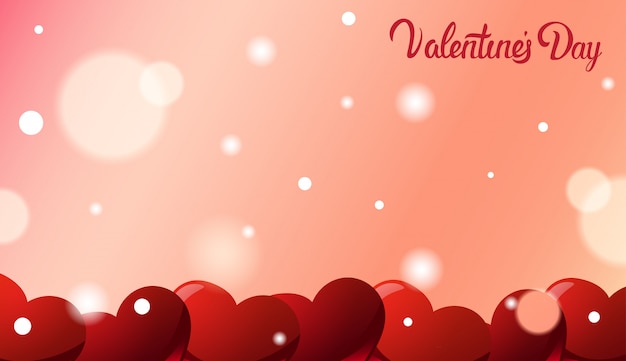 Tarjeta de felicitación del día de San Valentín con corazones rojos