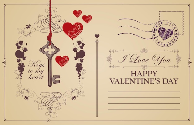 Tarjeta de felicitación del día de San Valentin