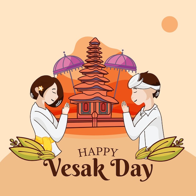 Vector tarjeta de felicitación para el día de vesak