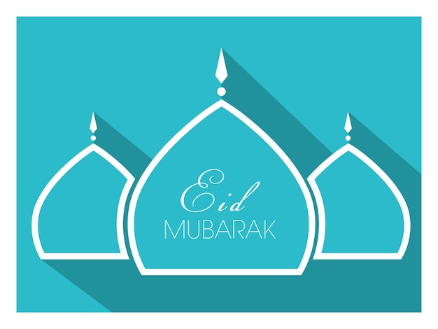 Vector tarjeta de felicitación de eid mubarak para la celebración del festival de la comunidad musulmana