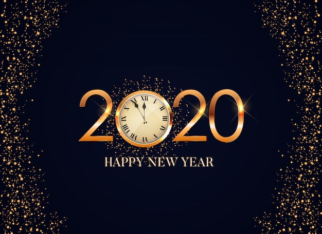 Tarjeta de felicitación de feliz año nuevo 2020