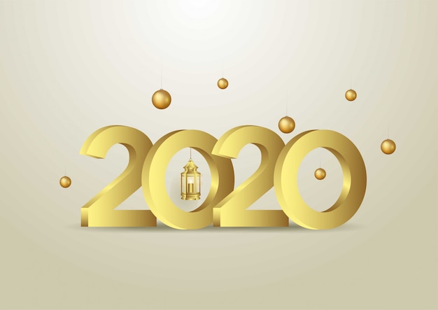 Tarjeta de felicitación de feliz año nuevo 2020