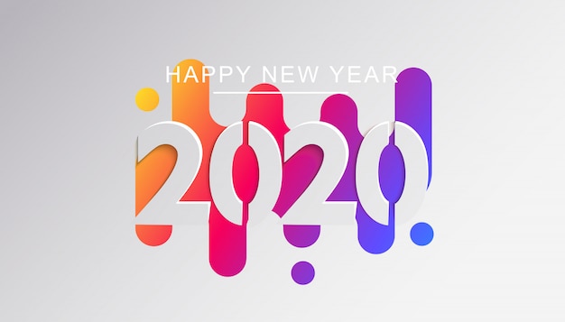 Tarjeta de felicitación de feliz año nuevo 2020