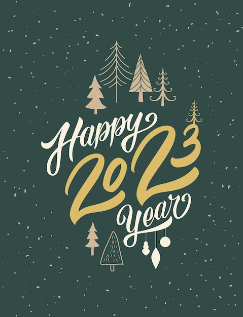 Tarjeta de felicitación de feliz año nuevo 2023. Conceptos de ilustración vectorial para fondo, tarjeta de felicitación, fiesta