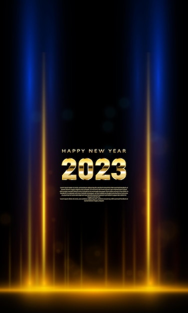 Tarjeta de felicitación de feliz año nuevo 2023