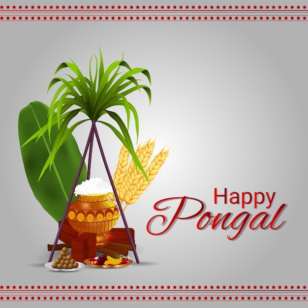Tarjeta de felicitación feliz celebración pongal