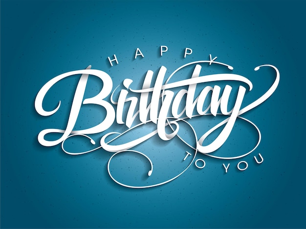 Tarjeta de felicitación de feliz cumpleaños con diseño de letras
