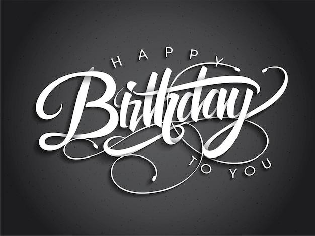 Tarjeta de felicitación de feliz cumpleaños con diseño de letras