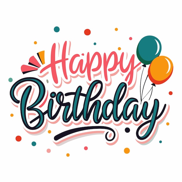 Tarjeta de felicitación de feliz cumpleaños con globos de colores