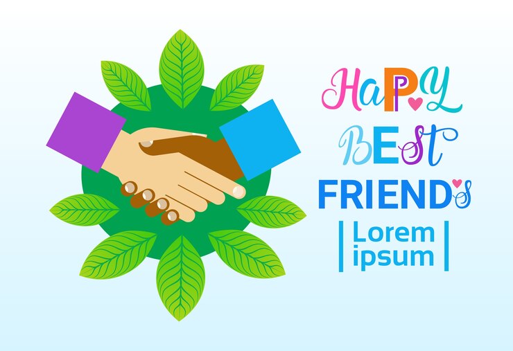 Vector tarjeta de felicitación feliz día de la amistad amigos holiday banner