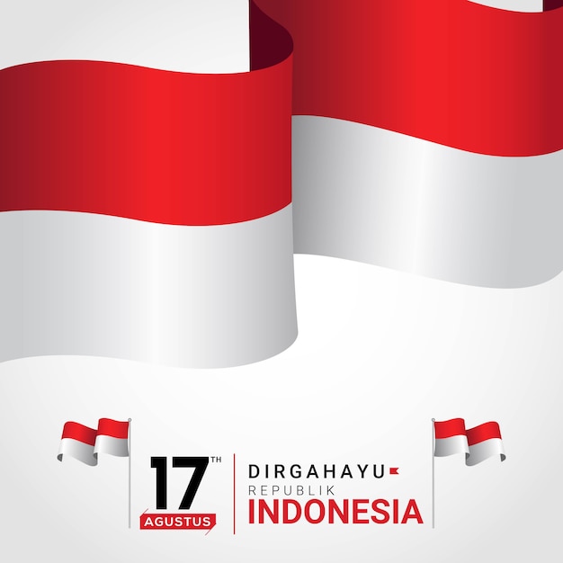 Tarjeta de felicitación feliz día de la independencia de Indonesia