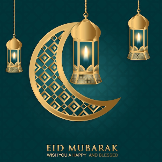 Tarjeta de felicitación feliz festival Eid Mubarak