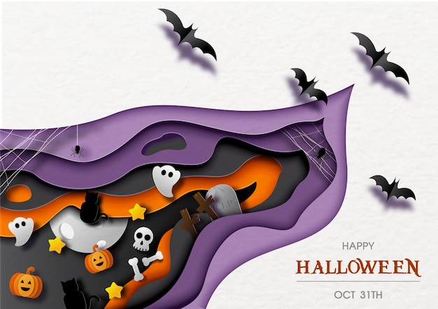 Vector tarjeta de felicitación feliz halloween