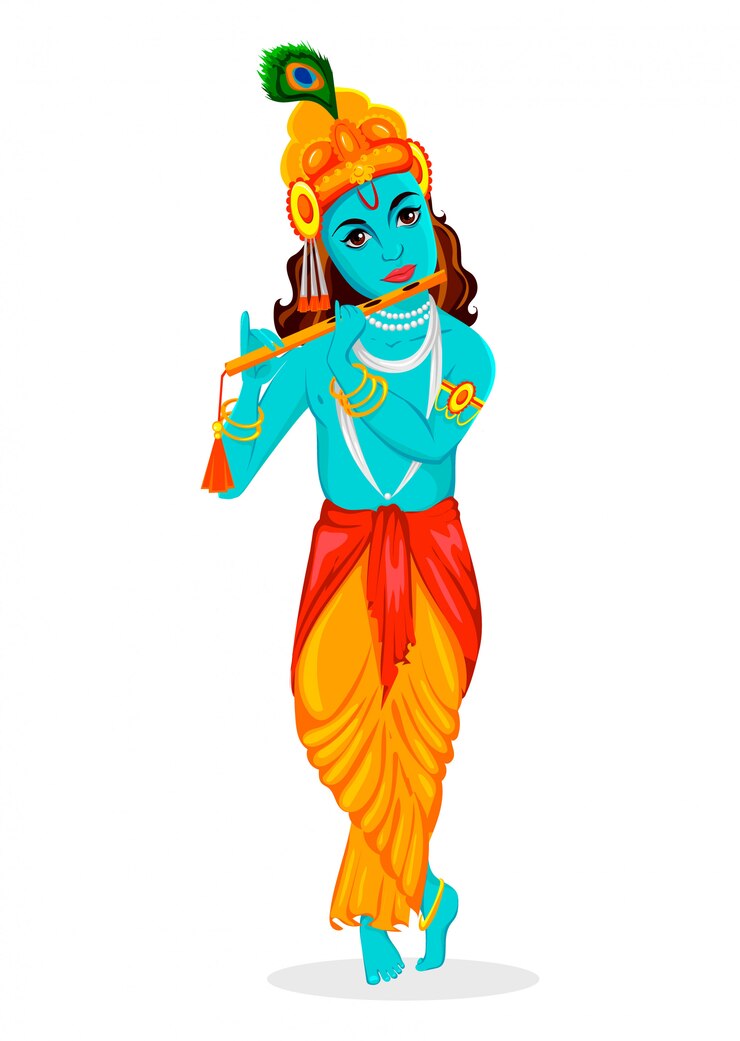Vector tarjeta de felicitación feliz de krishna janmashtami