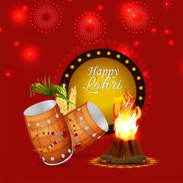 Tarjeta de felicitación feliz lohri