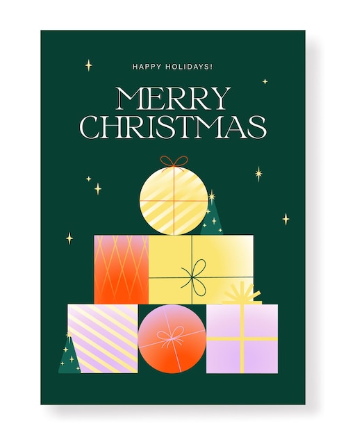 Tarjeta de felicitación de feliz Navidad y feliz año nuevo. Conceptos de ilustración vectorial para el fondo