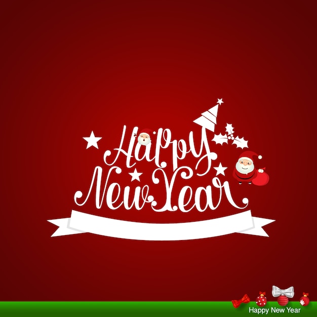 Tarjeta de felicitación feliz navidad y feliz año nuevo
