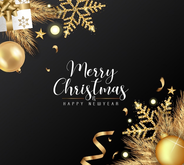 Tarjeta de felicitación de feliz Navidad y próspero año nuevo.