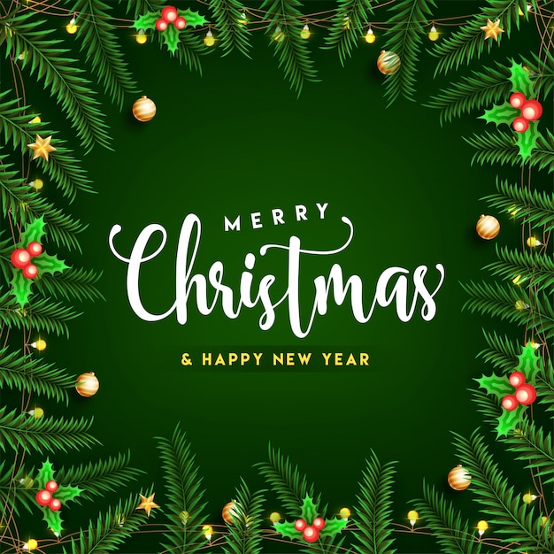 Tarjeta de felicitación de feliz Navidad y próspero año nuevo.
