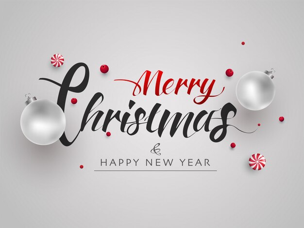 Tarjeta de felicitación de feliz Navidad y próspero año nuevo.