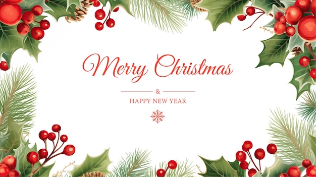 Tarjeta de felicitación de feliz Navidad y próspero año nuevo.