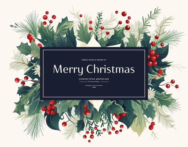 Tarjeta de felicitación de feliz Navidad y próspero año nuevo.