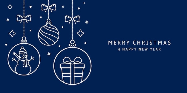 Tarjeta de felicitación de feliz Navidad y próspero año nuevo.