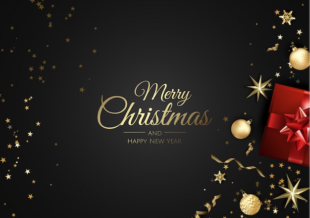 Tarjeta de felicitación de feliz Navidad y próspero año nuevo.