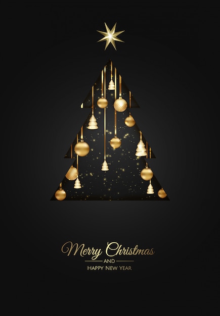 Tarjeta de felicitación de feliz Navidad y próspero año nuevo.