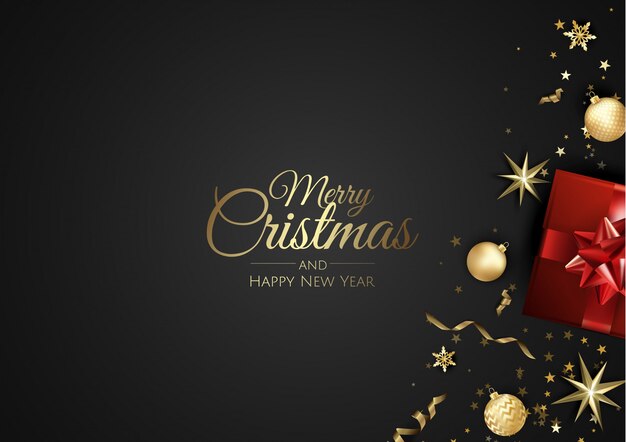 Tarjeta de felicitación de feliz Navidad y próspero año nuevo.