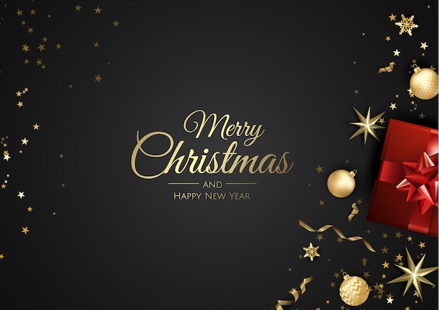 Tarjeta de felicitación de feliz Navidad y próspero año nuevo.