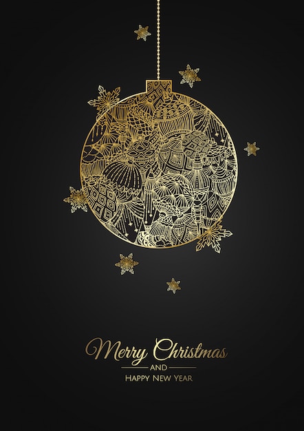 Tarjeta de felicitación de feliz Navidad y próspero año nuevo.