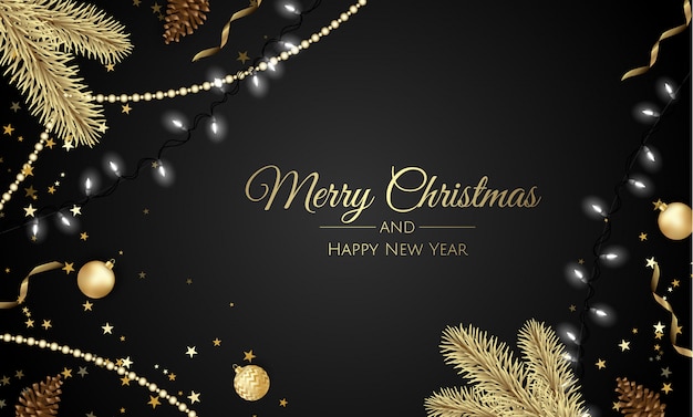 Tarjeta de felicitación de feliz Navidad y próspero año nuevo.