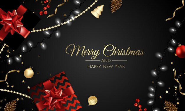 Tarjeta de felicitación de feliz Navidad y próspero año nuevo.
