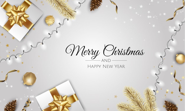 Tarjeta de felicitación de feliz Navidad y próspero año nuevo.