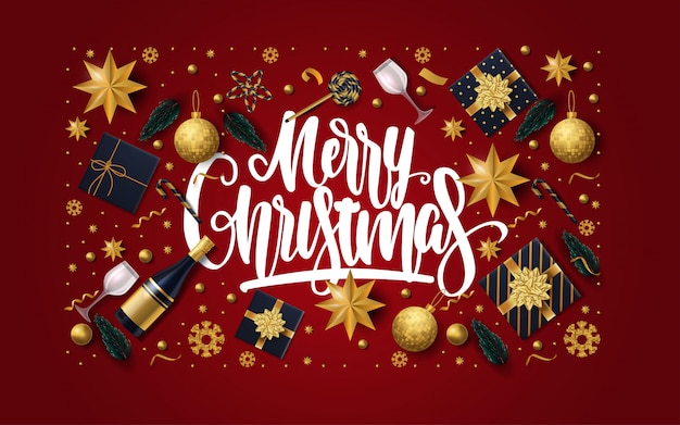 Tarjeta de felicitación de feliz Navidad y próspero año nuevo.
