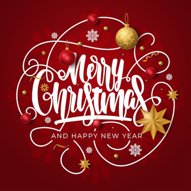 Tarjeta de felicitación de feliz Navidad y próspero año nuevo.