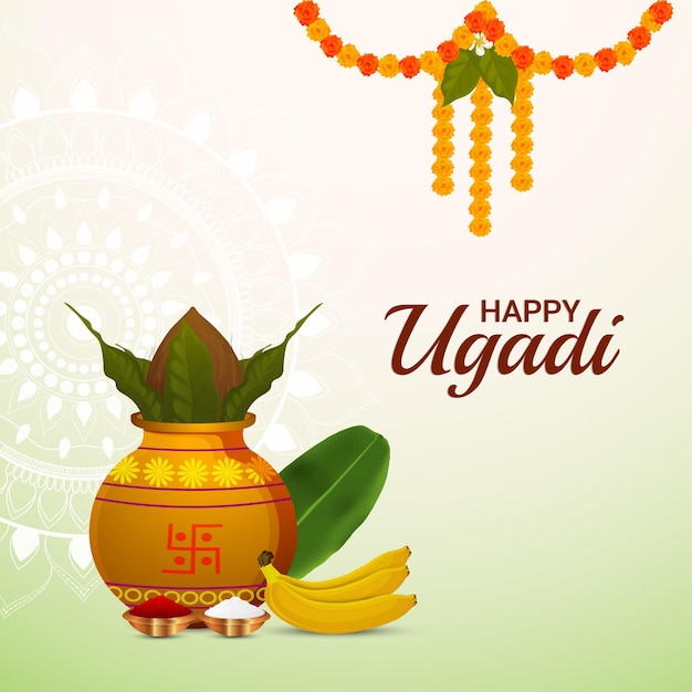 Tarjeta de felicitación feliz ugadi