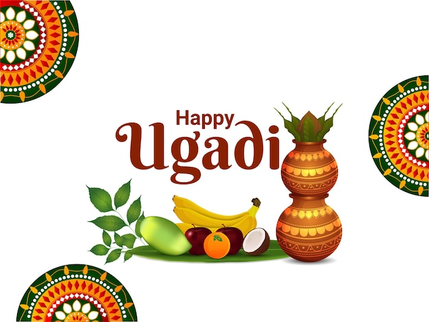 Tarjeta de felicitación feliz ugadi
