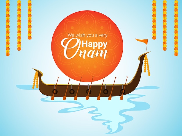 Tarjeta de felicitación del festival de la india del sur de onam