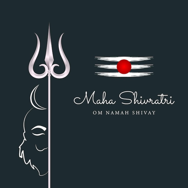 Vector tarjeta de felicitación del festival lord shiva de maha shivratri