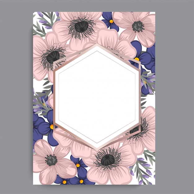 Tarjeta de felicitación con flores. Vector de fondo