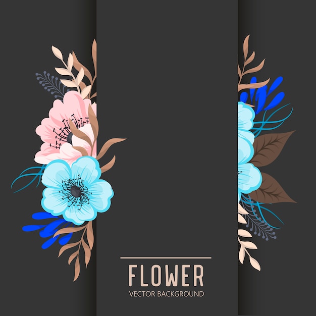 Vector tarjeta de felicitación con flores