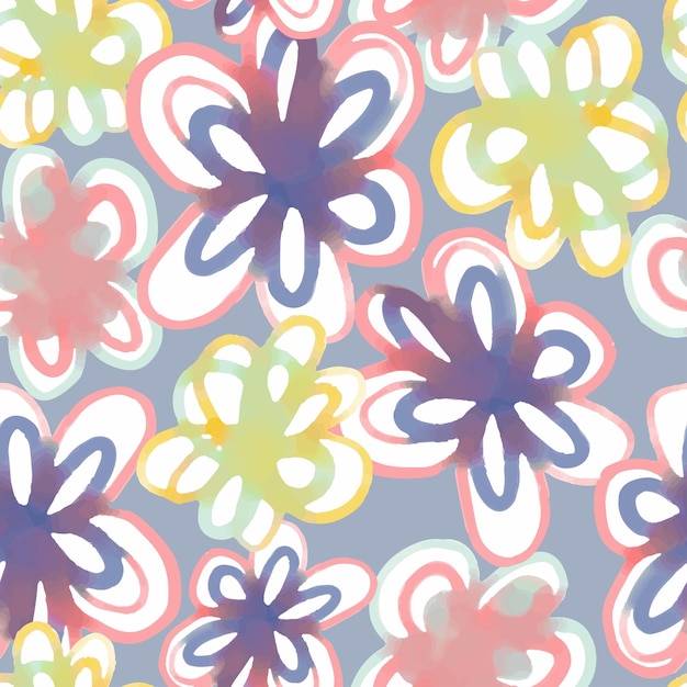 Tarjeta de felicitación de fondo de patrón de flores de color abstracto sin costuras