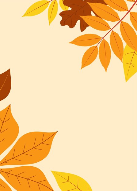 Tarjeta de felicitación de hojas de otoño Cartel o fondo decorado con hojas multicolores