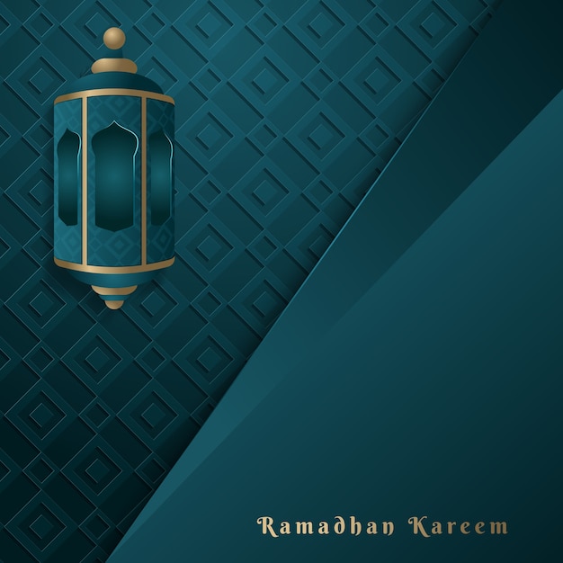 Tarjeta de felicitación islámica del diseño del vector de Ramadan Kareem